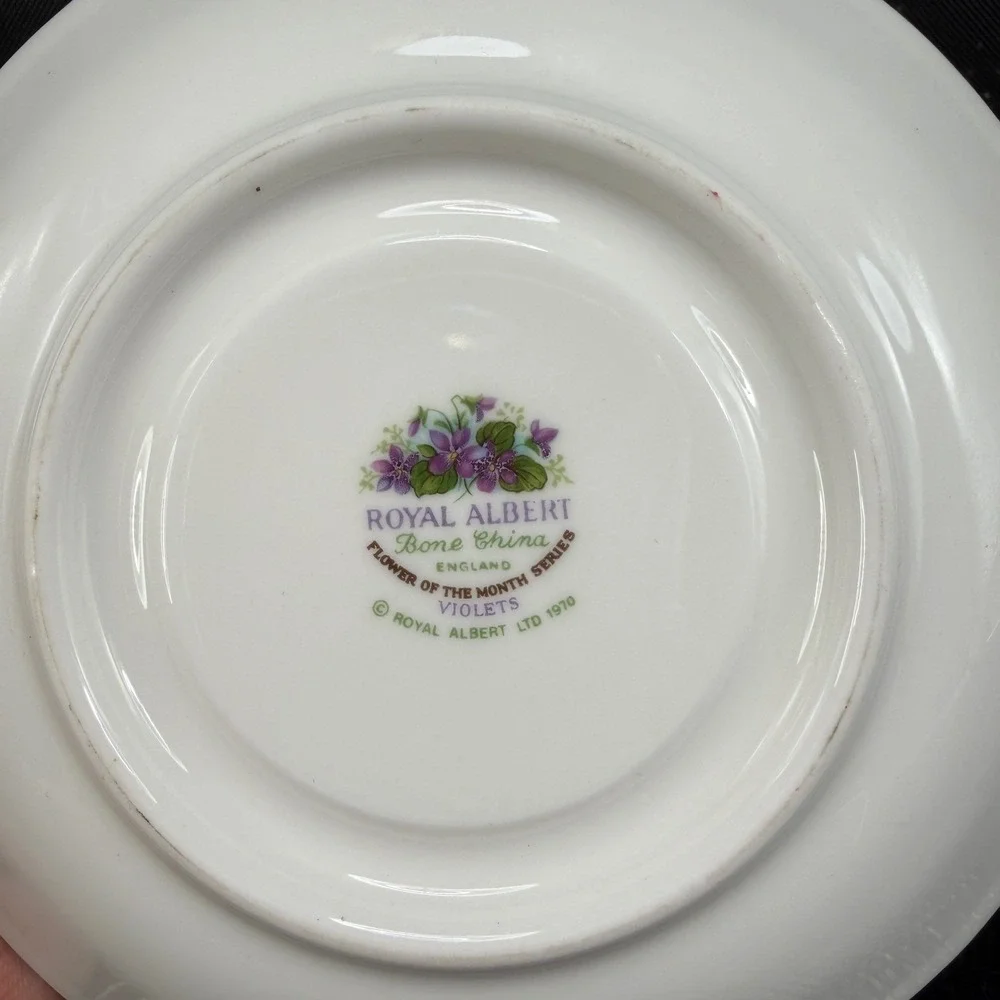 Royal Albert February Violets Flower of the Month Teacup and Saucer Set England